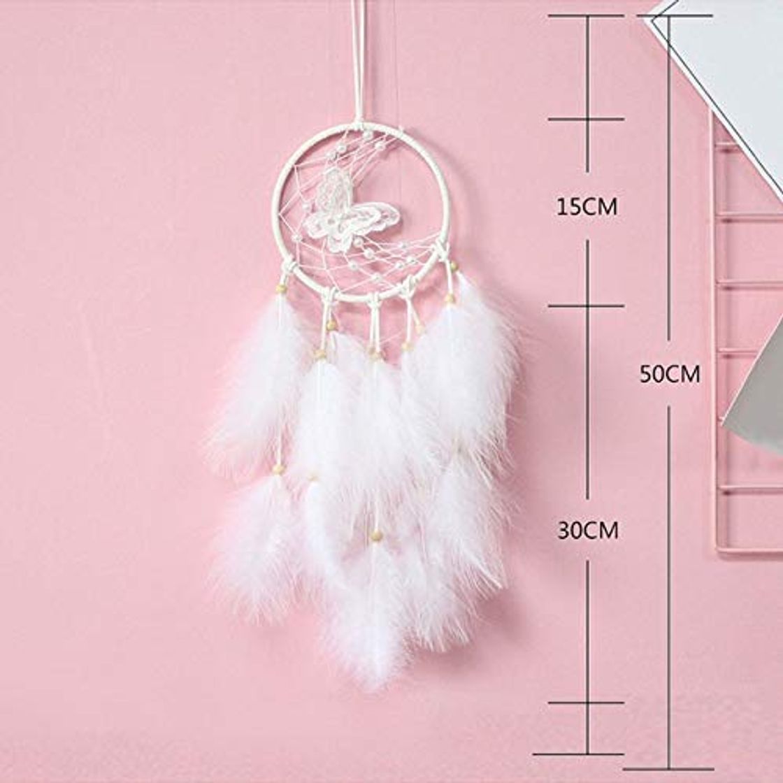 Product BDWS Atrapasueños Estilo nórdico borboleta Branca Dreamcatcher Net pendurado decoração Retro sonho Net casa pendurado decoração para o Quarto decoração Estados Unidos C