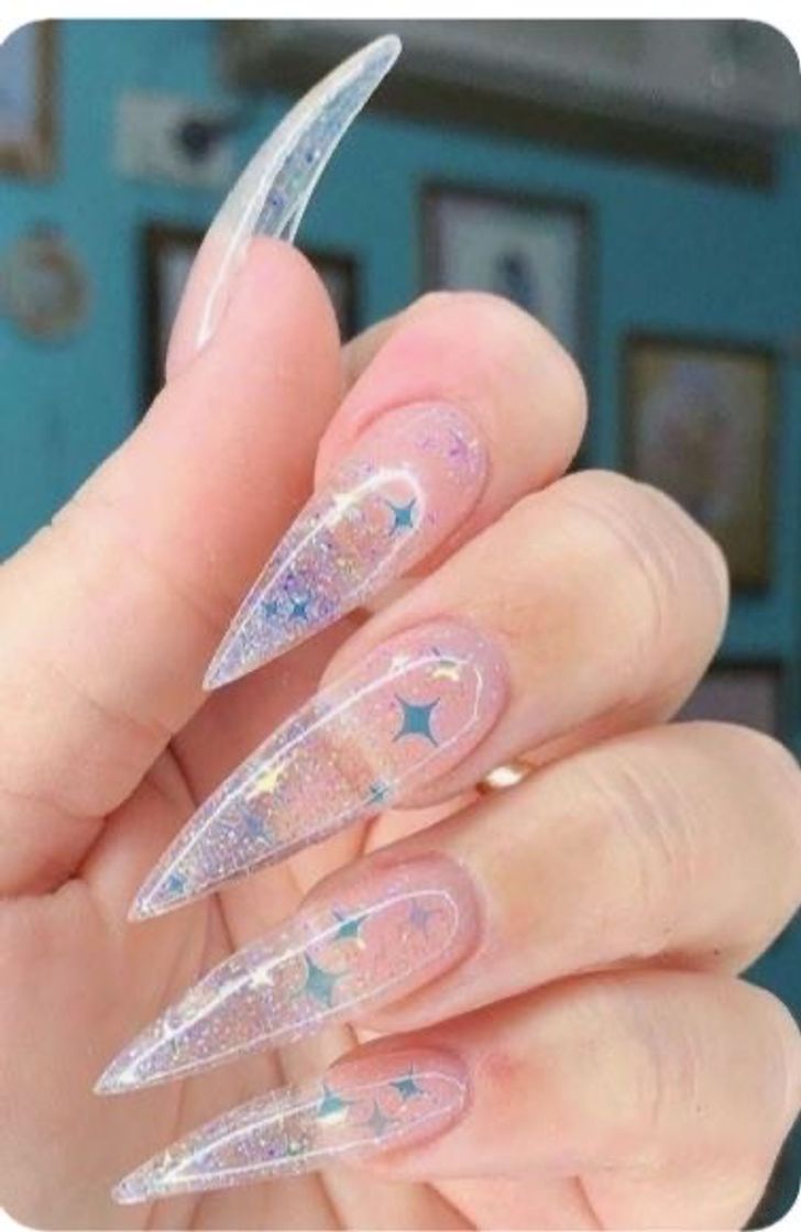 Fashion Unhas transparente stiletto ✨