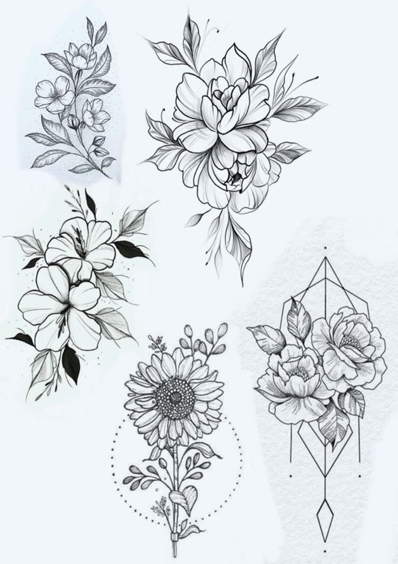 Fashion Flores e ramas tattoo