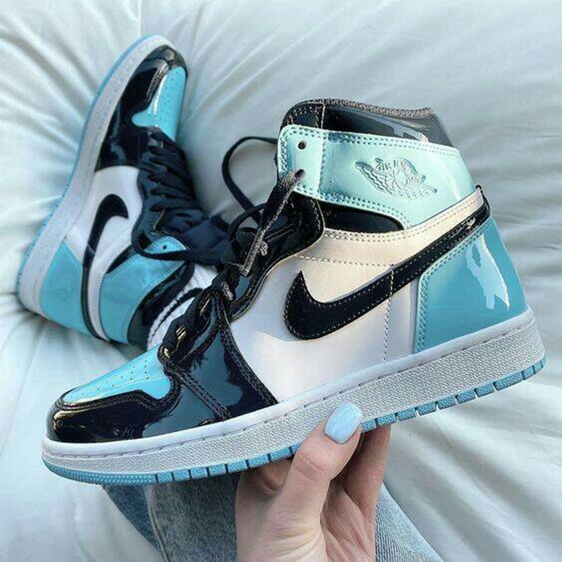 Fashion jordan 1 retro high UNC PATENT