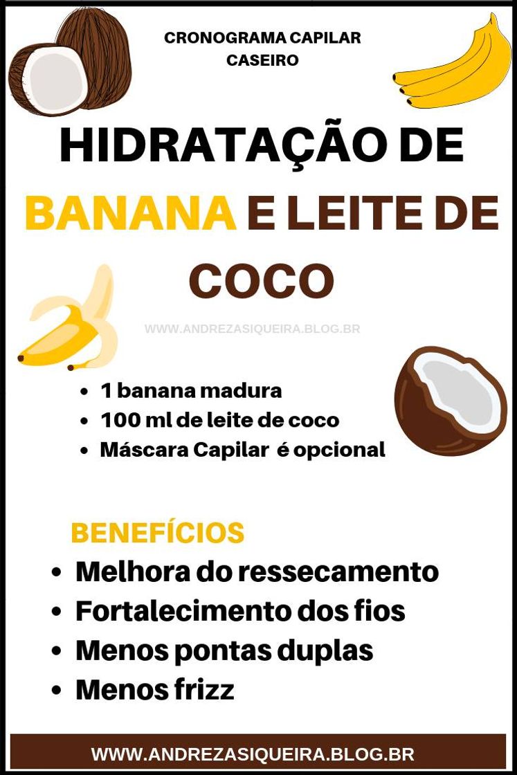 Moda Hidratação Banana e Leite d Coco