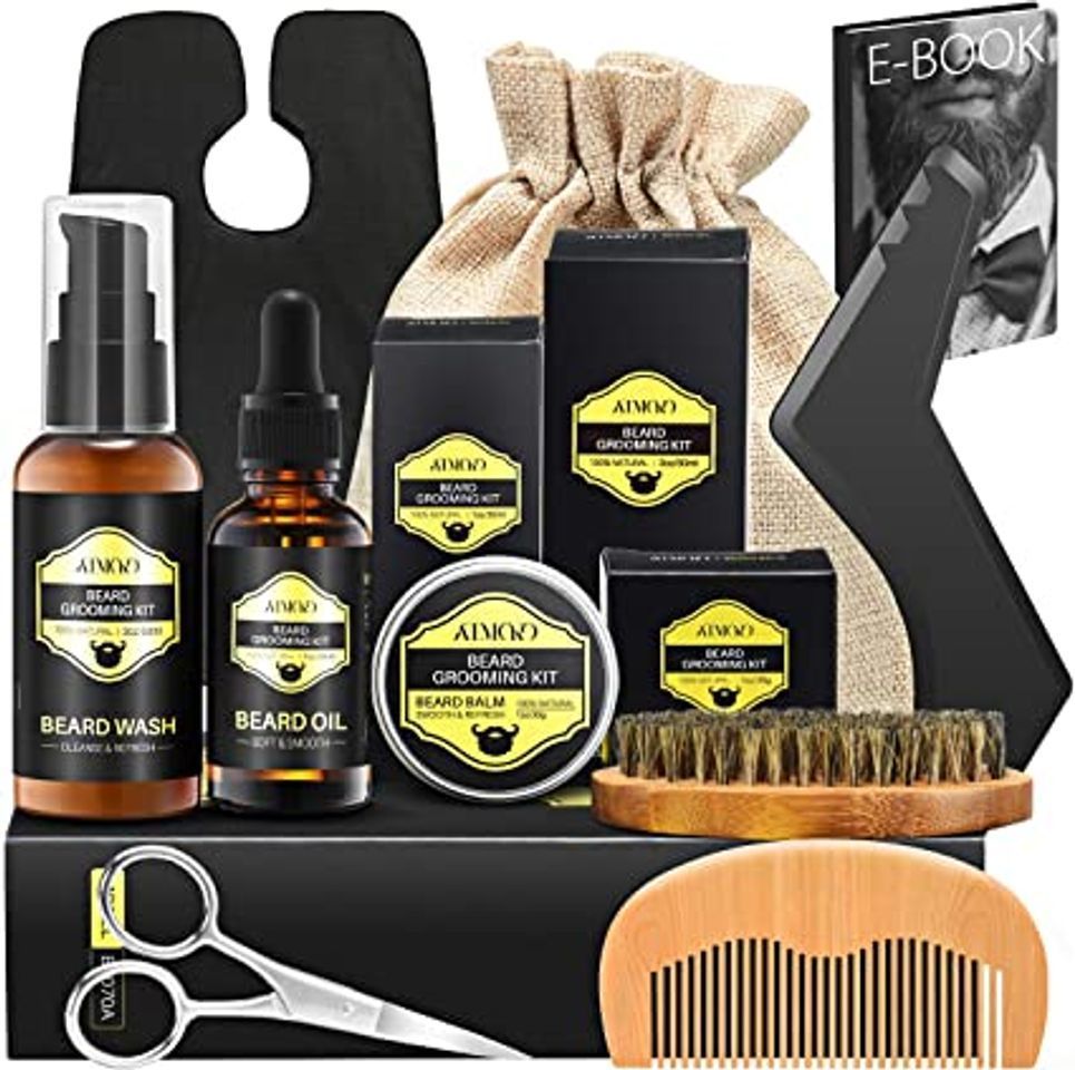 Fashion Kit cuidado barba hombre ATMOKO 9 piezas