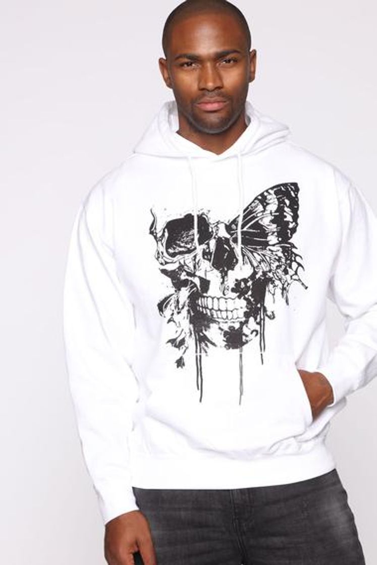 Moda Sacrifice Skull Hoodie - White/Black – Fashion Nova