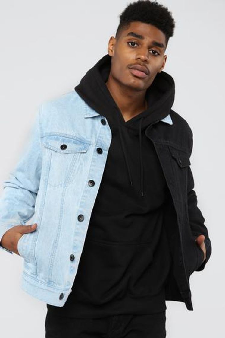 Moda Two Tone Denim Jacket - Black/Combo – Fashion Nova