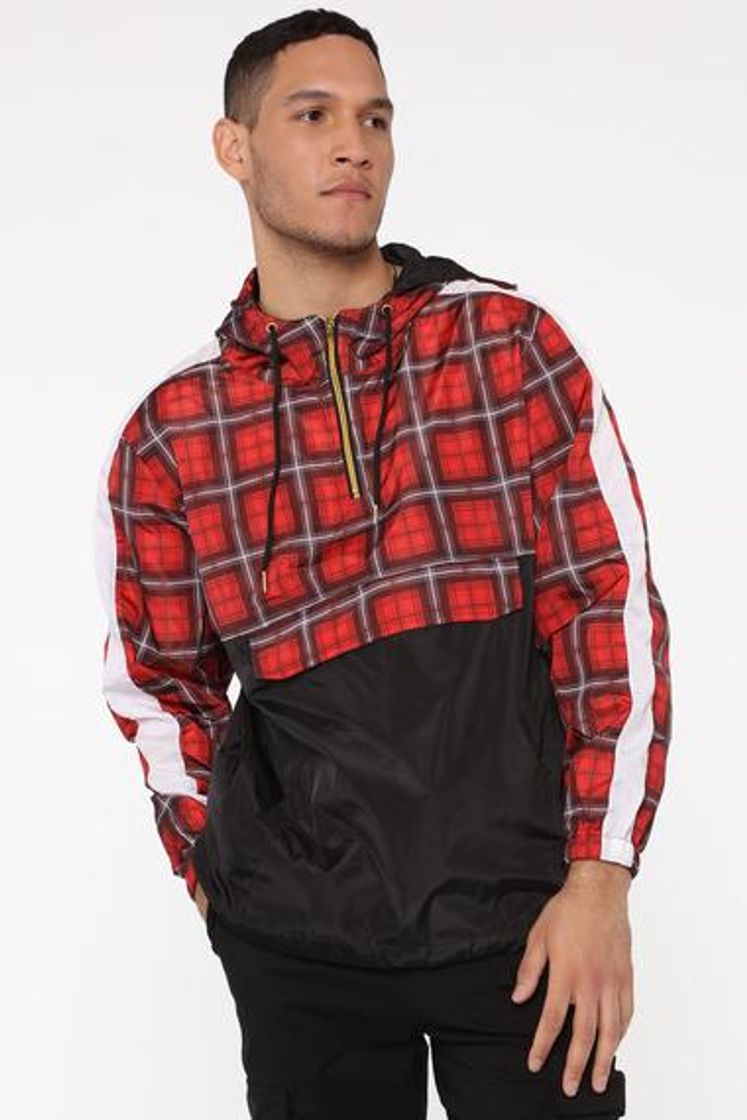 Fashion Plaid Block Anorak Windbreaker - Red/Combo – Fashion Nova