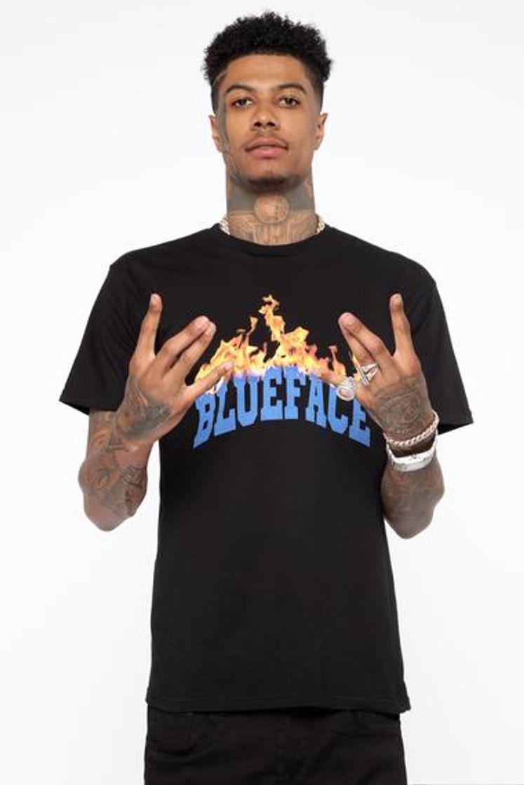 Moda Blueface Flames Short Sleeve Tee - Blue/combo – Fashion Nova