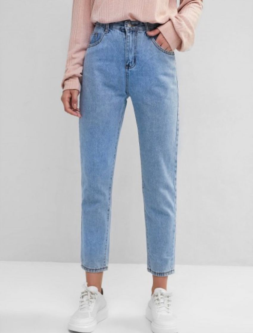 Moda [46% OFF] [MÁS VENDIDOS] 2020 Mom Jeans Básico En Azul - Zaful