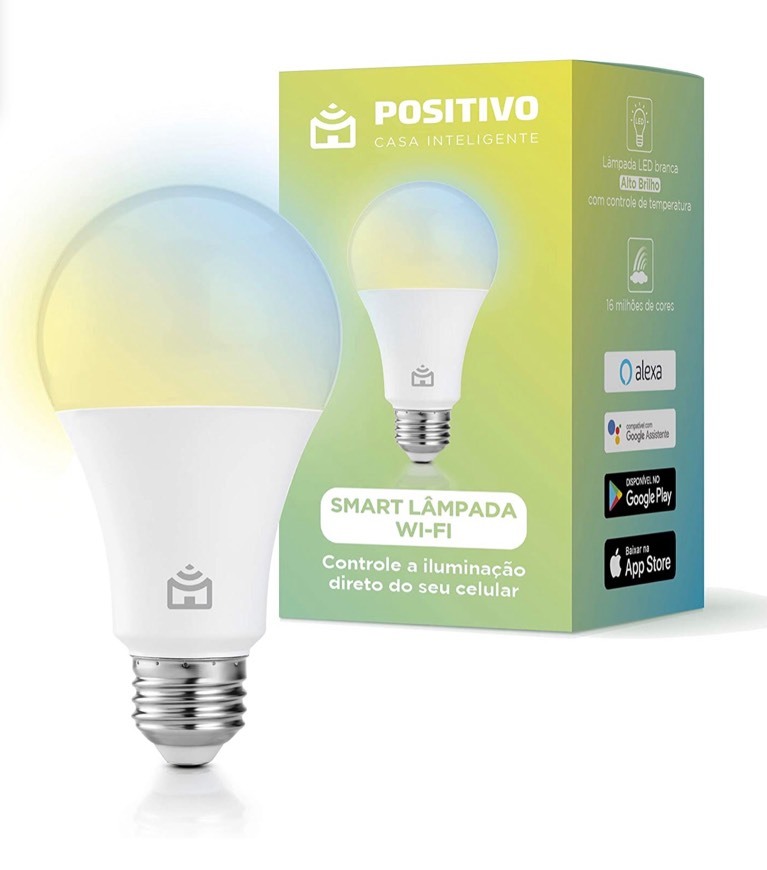 Fashion 👆Smart Lâmpada Wi-Fi, Positivo Casa Inteligente, LED 10W 👇