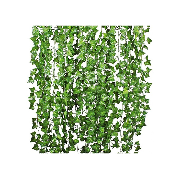 Social YQing Plantas Hiedra Artificial Decoración Interior y Exterior 84ft-12 Guirnalda Hiedra Artificial