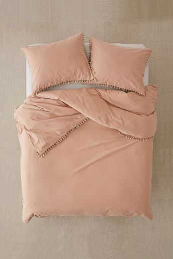 Washed Cotton Tassel Duvet Cover