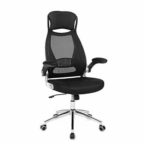 Social SONGMICS OBN86BK Silla giratoria de Oficina Silla de Escritorio de Malla con