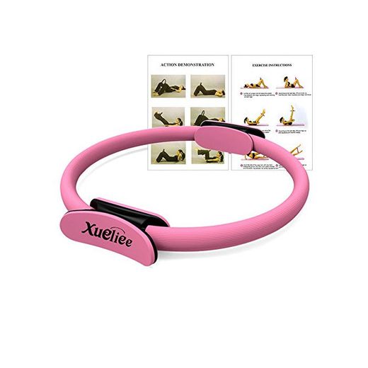 Anilla de pilates-nueva doble asa entrenamiento de resistencia Pilates anillo，diámetro 38 cm