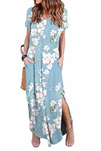 Product Vestidos Mujer Casual Playa Largos Verano Floral Vestido Boho Hendidura Falda Larga