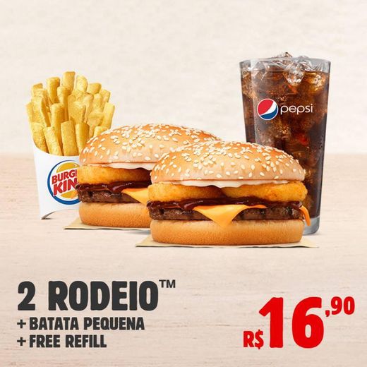 2Rodeio+Batata pq+Free refill R$16.90