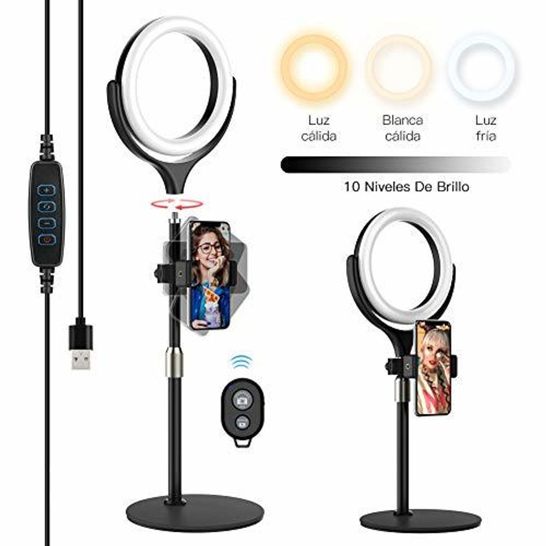 Social Yoozon Mini Anillo de Luz LED fotográfica de Escritorio