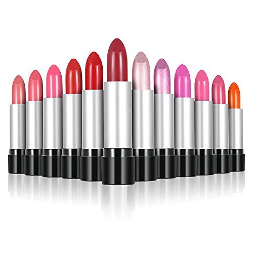 Social Anself - 12 colores Conjunto de Pintalabios brillante cosmético para maquillaje de