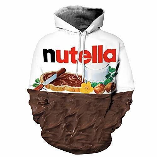 Products Parejas Unisex Sudadera con Capucha Nutella Impreso en 3D Sudadera de Secado