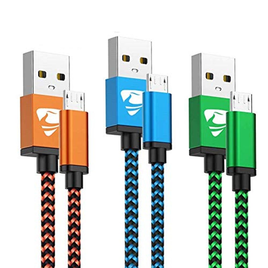 Place Cable Micro USB Carga Rápida Aioneus Cargador Android 3-Pack 2M Cable Android