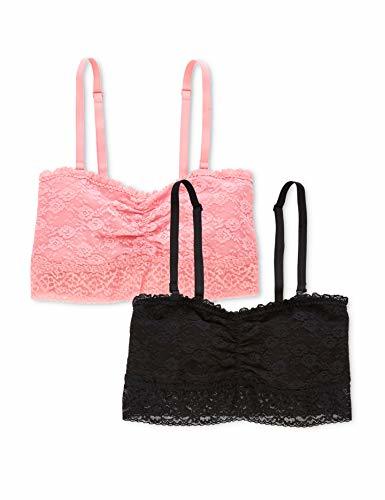 Product IRIS & LILLY Sujetador Bandeau de Encaje Suave Mujer, Pack de 2,