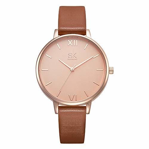 SHENGKE Women Watches Leather Band Quartz Watches Girls Ladies Wristwatch Relogio Feminino