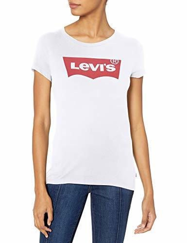 Levi's Women's Slim Crew Neck Tee Shirt, Core Batwing White