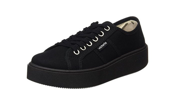 Moda Victoria Basket Lona Piso Negro