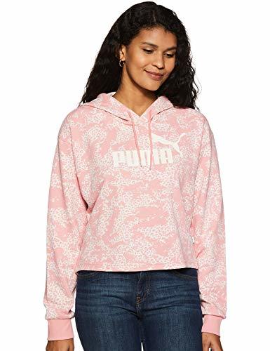 Moda PUMA Sudadera Elevated Essentials Logo Cropped AOP Rosa Mujer