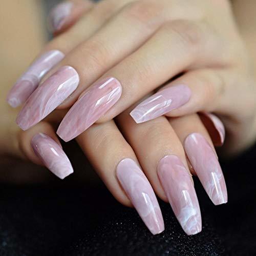 Product Uñas postizas Gradient Pink Nude White French Ballerina Press on False Nails