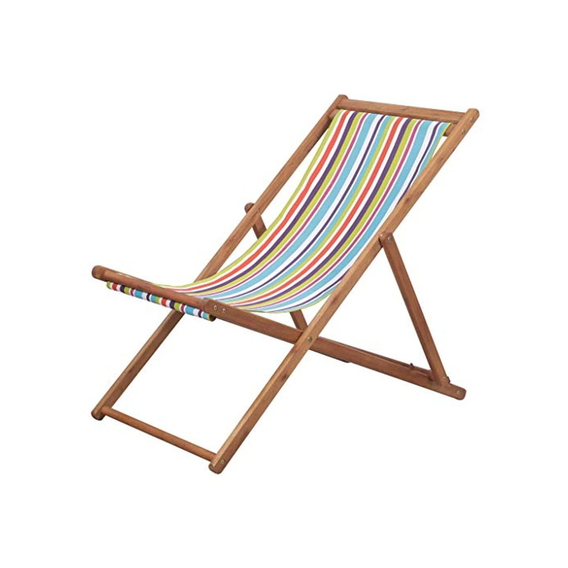 Producto Silla Playa Plegable Madera y Tela Asiento Piscina Patio Terraza Exterior Silla