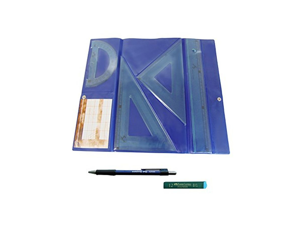 Social Serivan Pack Lote Estuche tecnic Juego Compuesto por Regla 30 cm, escuadra