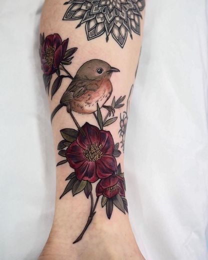 flores e pássaro ❤️