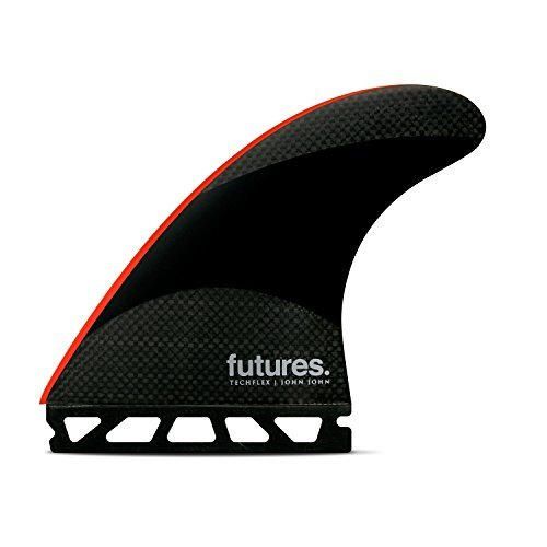 Futures John John Florence 2 Techflex Thruster Fin Large Black/Neon Red