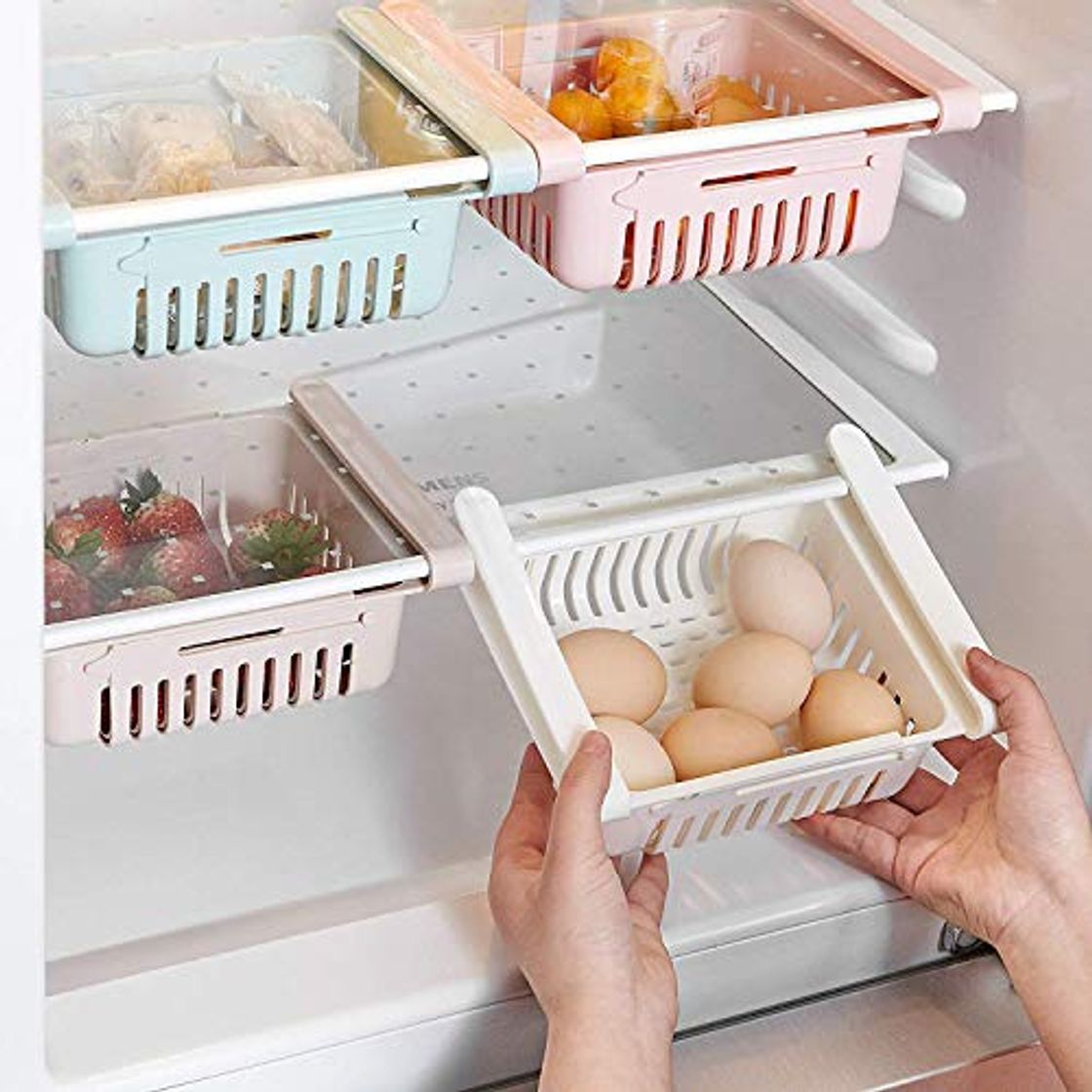 Social HapiLeap Frigoríficos Organizadores de Cajones - Caja de Almacenamiento del Refrigerador Mantenga