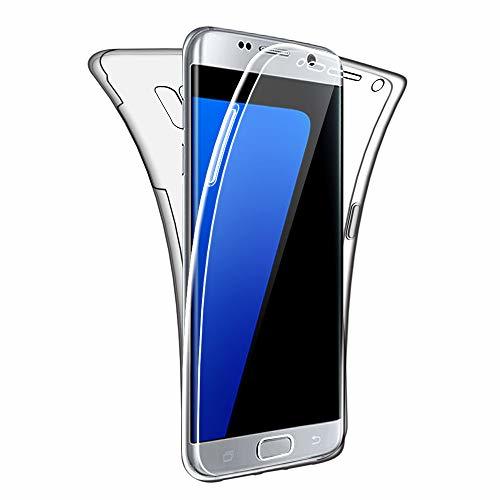 SDTEK Funda para Samsung Galaxy S7 Edge 360 Doble Delantera [Transparente Carcasa]