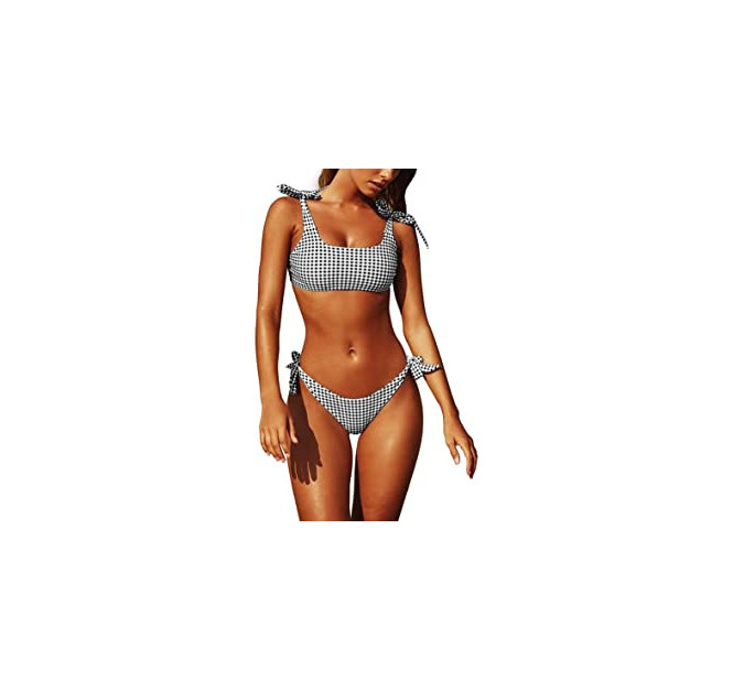 Social Yuson Girl Conjuntos De Bikini Rayas Talle Alto Retro Brasileños Mujer Sexy