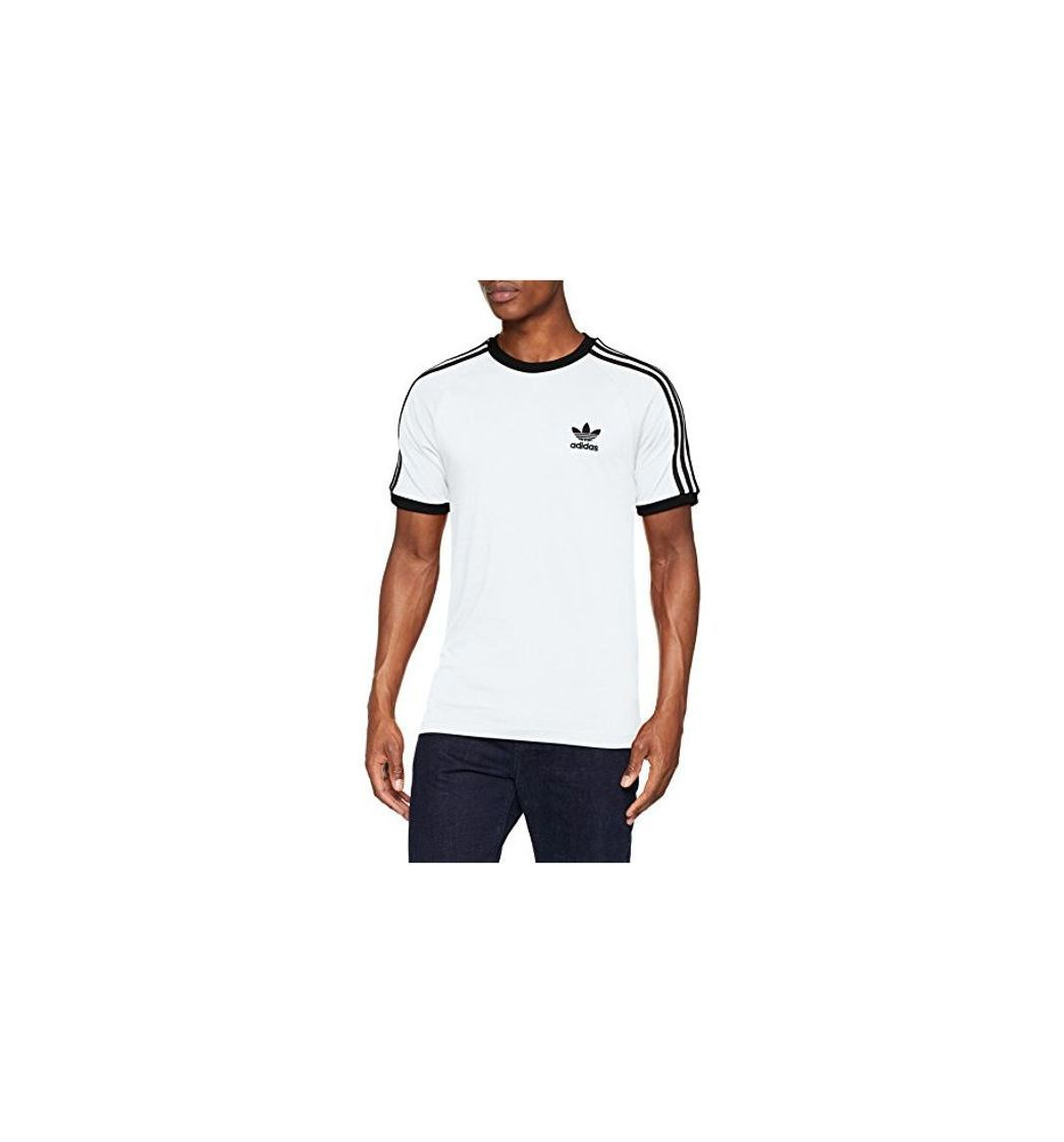 Fitness adidas Tres Bandas Camiseta de Manga Corta, Hombre, Blanco