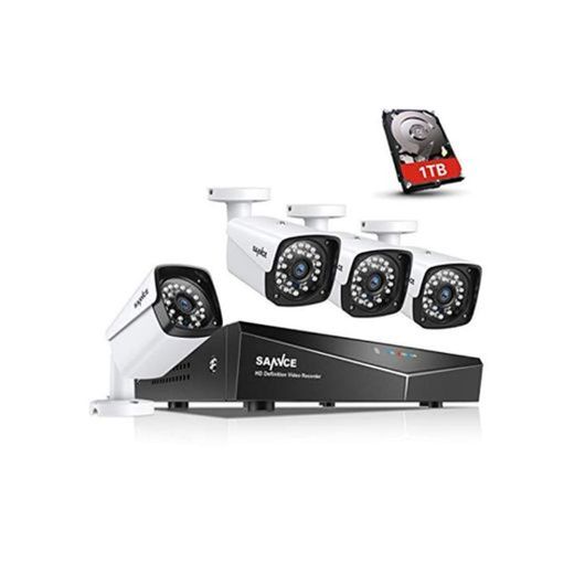SANNCE XPoE Kit de 4 Cámaras de Vigilancia Seguridad 1080P CCTV 4CH