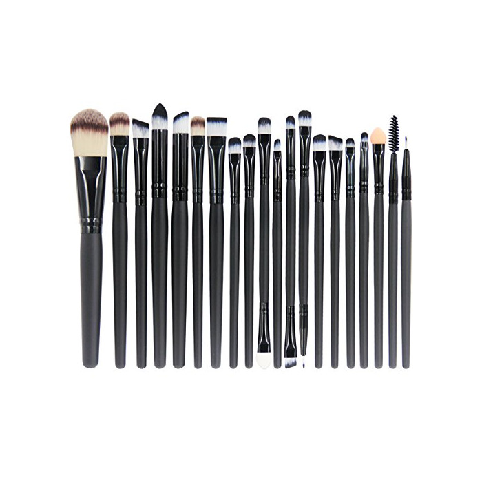 Social EmaxDesign - Juego de brochas de maquillaje kabuki de fibra sintética para