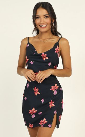 Endless Stories Dress In Navy Floral 