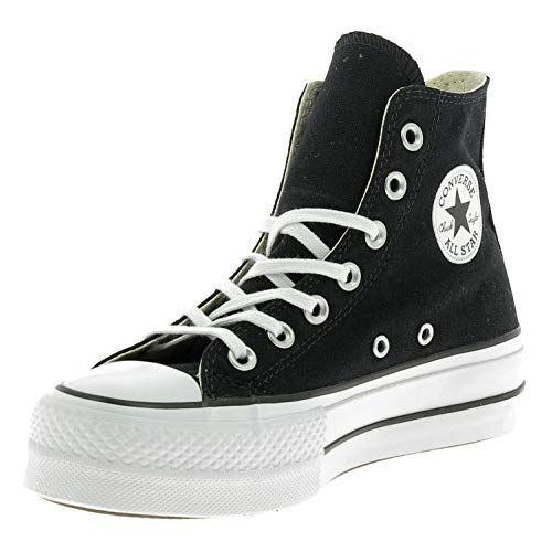 Fashion Converse Chuck Taylor CTAS Lift Hi, Zapatillas para Mujer, Negro