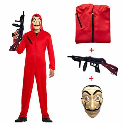 Social Disfraz de La casa de Papel para Disfraz Ladrón Disfraces Carnaval Halloween.