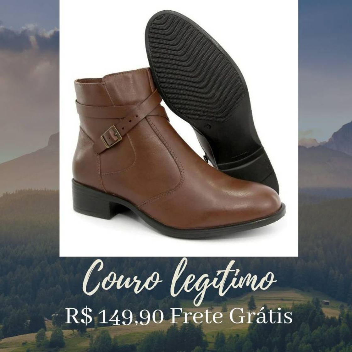 Moda Bota coturno couro legítimo