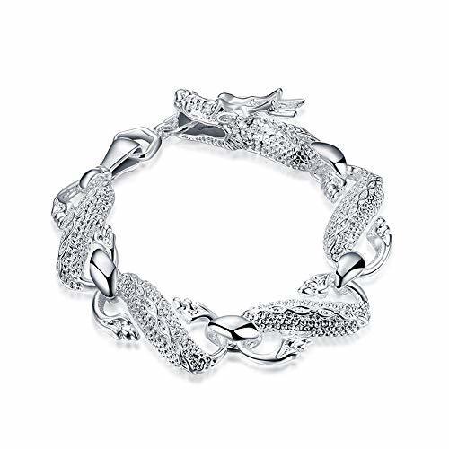 Product braceletwly 925 Joyas Pulsera de Plata Pulsera de Moda Fina Dragón Blanco