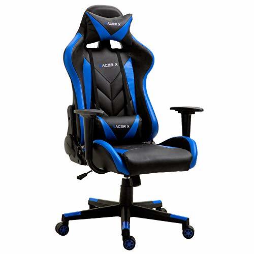 Social T-LoVendo TLV-RX-Blue Silla Gaming Oficina Racing Sillon Gamer Racer X Profesional Videojuegos