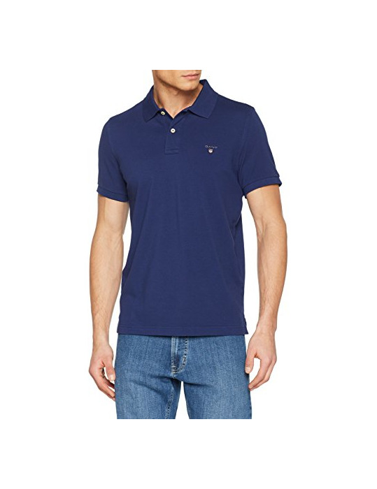 GANT The Original Piqué Rugger Camiseta, Azul