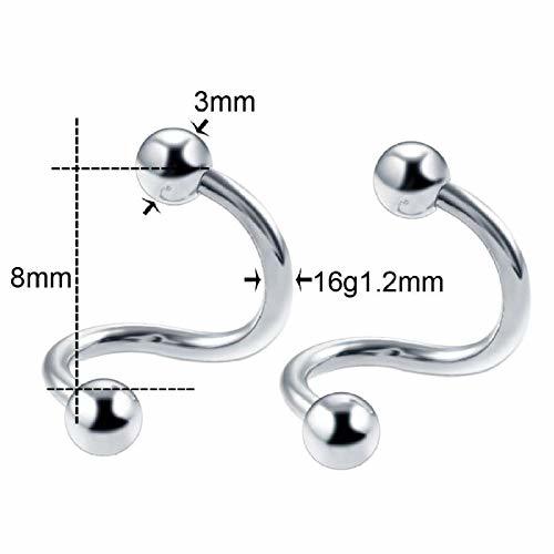 Product Niaofeces Piercing De Nariz 2Pcs Anillos De Segmento De Acero Piercing Oreja