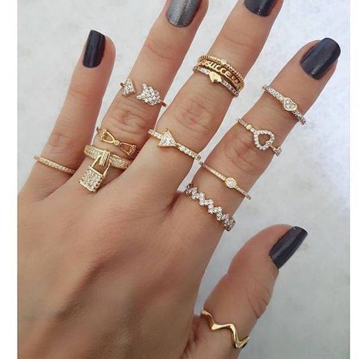 Milacolato 58 Piezas Midi Ring Bohemian Knuckle Ring Sets Moda Dedo Vintage