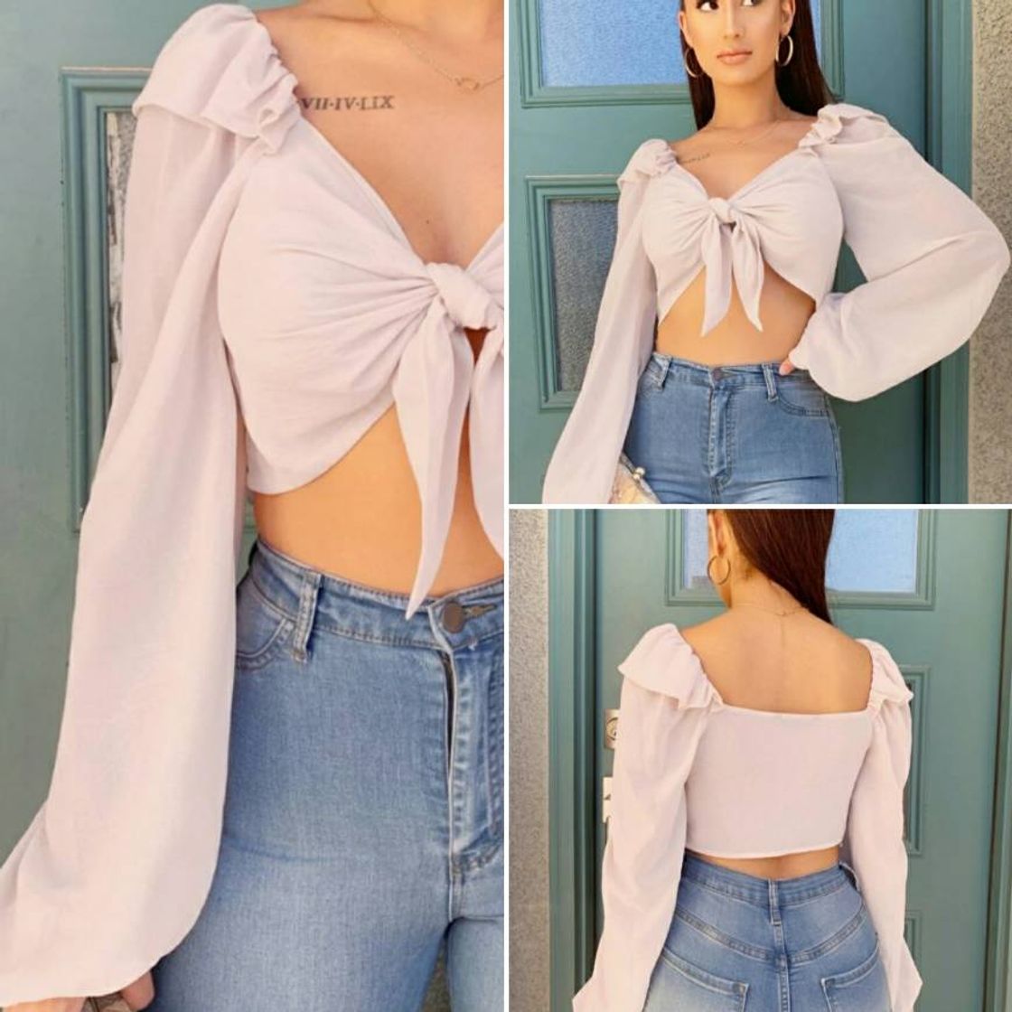 Social Blusa Tecido Fino Nó Shein