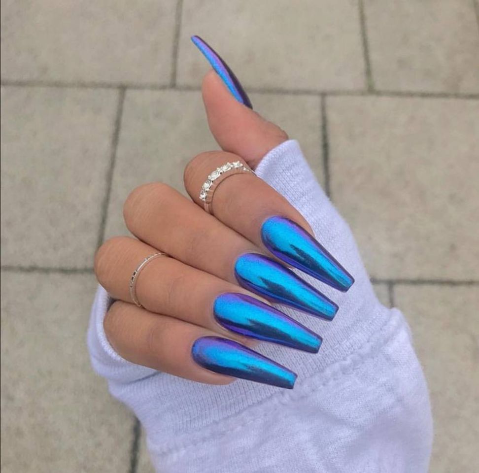 Social Blue nails 💙💜