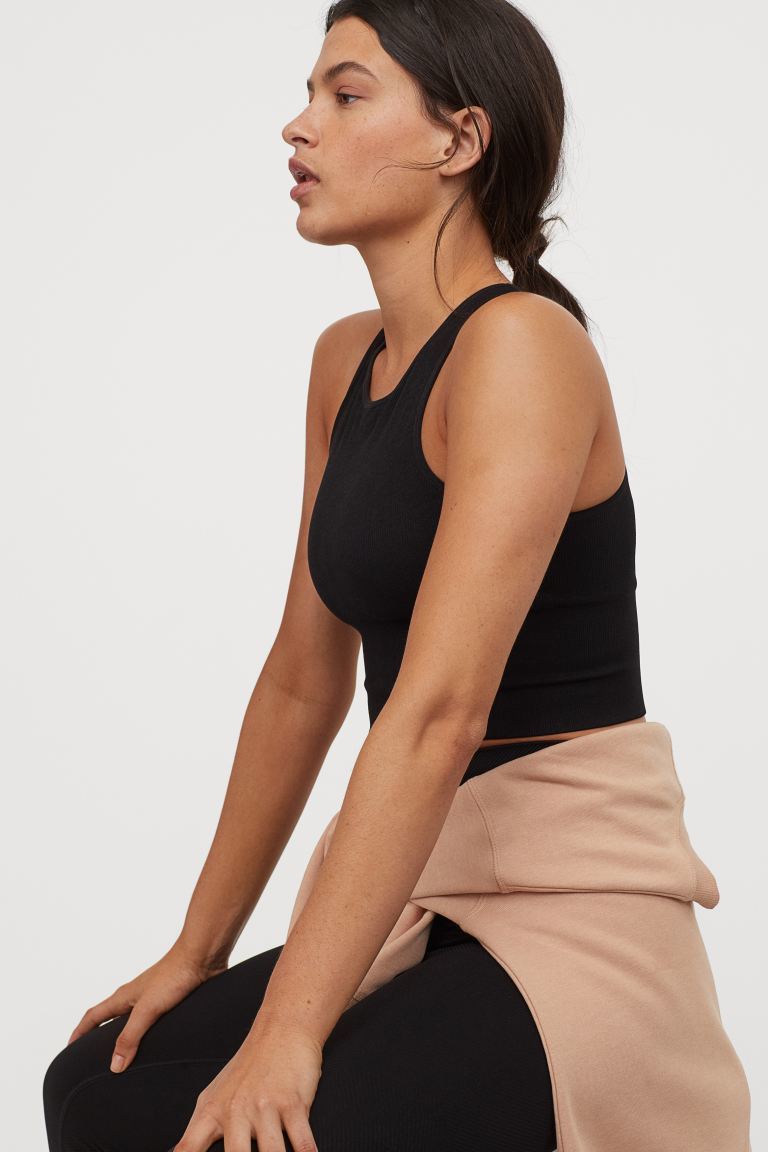 Social Bralette desporto sem costuras - Preto - SENHORA